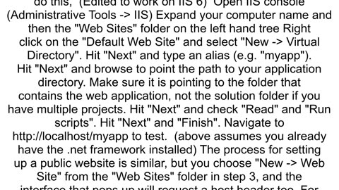 Add C project to a web site using IIS 60