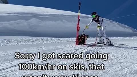 Sorry I got scared going 100km/hr on skis, that wasn't very ski race, baddie, bro girl of me
