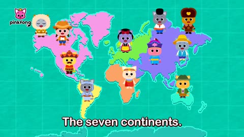 Five Oceans And Seven Continents | Cat Song | Cotomo Cats | Kids Song