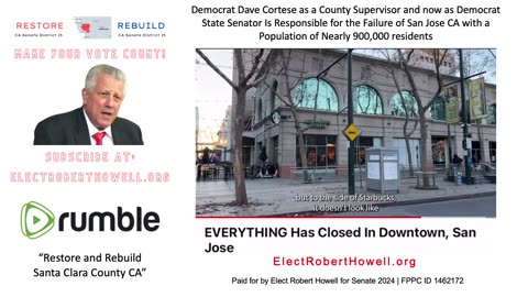 Credit San Jose, Santa Clara County Failure to Dave Cortese, CA State Senator, District