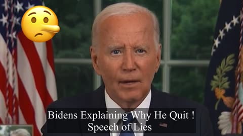 Biden Speech of Lies, The Reason Why He Quits !