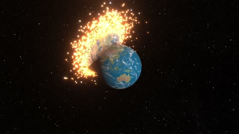 Mercury colliding with Earth