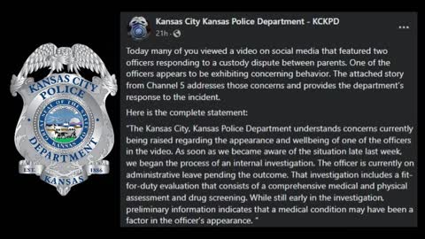 High KCK cop now under investigation (viral video raises the pressure). DOJ must investigate KCKPD!