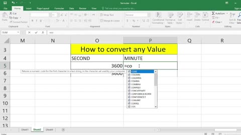 How to convert any value in excel