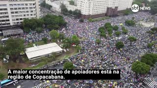 Manifestantes aliados a Bolsonaro vão às ruas no Rio de Janeiro