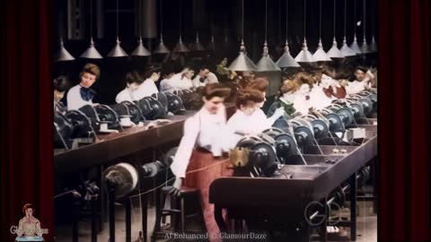 Edwardian Era Gibson Girls in 1904 60fps Restored Color Film