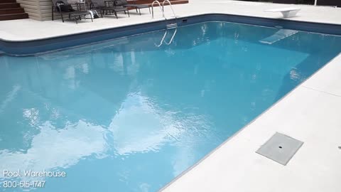 18x43x28 L Shape Swimming Pool with Tanning Ledge From Pool Warehouse