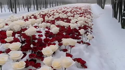 Snow ❄️ & Beautiful Flowers 💐