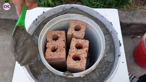 How to cast a smokeless stove with cement and paint bucket