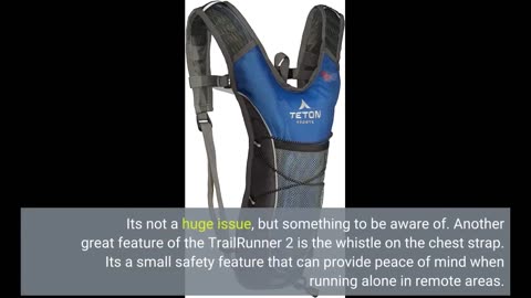Customer Comments: TETON Sports TrailRunner 2 Hydration Pack; 2-Liter Hydration Backpack with W...