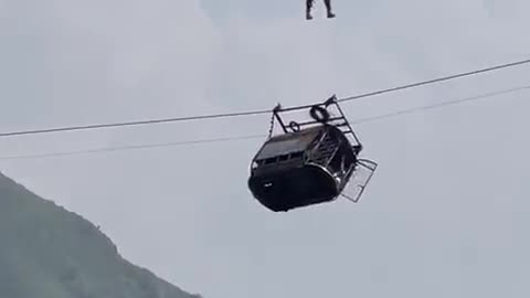 Chair lift rescue operation