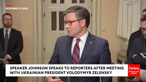 Speaker Johnson Refutes Biden Ukraine Request After Zelensky Meeting