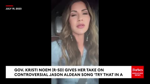 BREAKING NEWS: Kristi Noem Reacts To Fury Surrounding Jason Aldean's Song 'Try That In A Small Town'