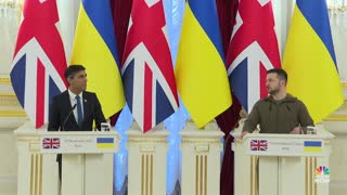 British Prime Minister Rishi Sunak Makes Surprise Visit To Kyiv