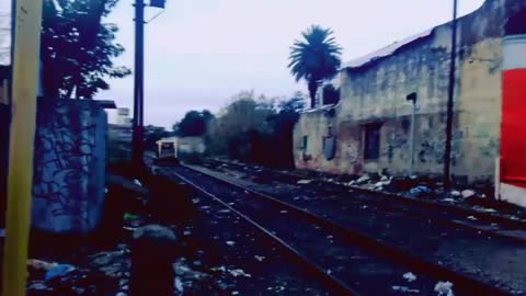 Little service personal vehicle on a railway, Paso Molino, Montevideo