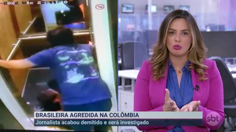 Brasileira é espancada por namorado colombiano dentro de elevador | Primeiro Impacto (11/11/22)