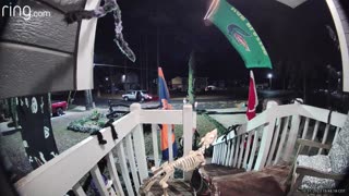 Adult Appears to Steal Whole Bucket of Candy From Porch