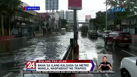 Baha sa ilang kalsada sa Metro Manila, nagpabigat ng trapiko