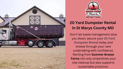 20 Yard Dumpster Rental in St Marys County, MD