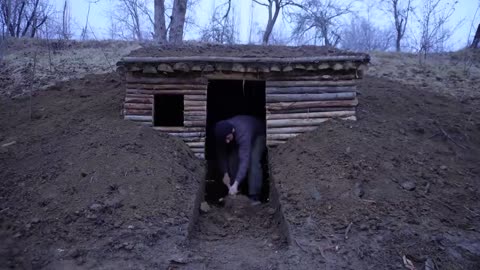 How to Build a Warm Dugout Shelter for the Winter !! Bush crafting Journey