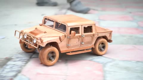 How to make Hummer H1 Pickup Truck out of wood - ASMR Woodworking, DIY Car Model