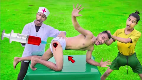 Must Watch Comedy Video Injection Funny Video New Doctor Comedy Try To Not Laugh E-38