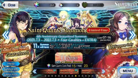 Fate/Grand Order Free 5-STAR Servant and Guaranteed Summon