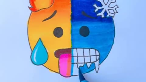 Hot🔥 + Cold❄️ || Emoji Mixing Satisfying Art