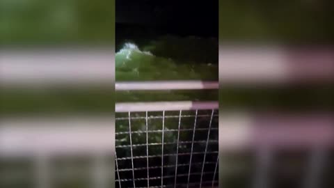 Big waves in Kemah, Texas as Beryl makes landfall