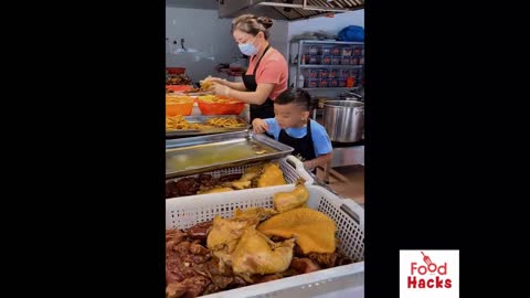 Food Hacks: Mom Teaching Son Cooking Techniques