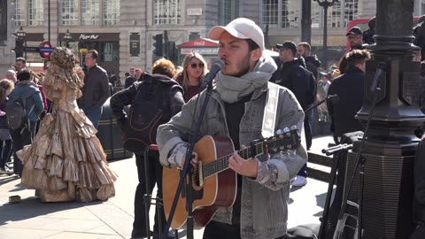 River, busking in London I want it that way. London England 11th April 2019. 2