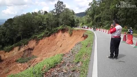 Aerial footage shows aftermath of deadly Malaysian landslide