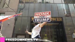 EPIC: Patriots Show Their Support Outside Of Trump Tower