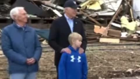 GROSS. Biden Gropes Young Boy, Pats Down His Blond Hair and Rubs His Shoulders During KY Visit