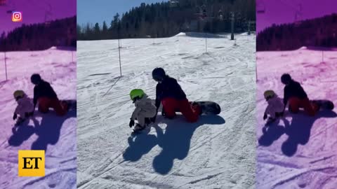 Kim Kardashian SHOWS OFF Ski Skills!