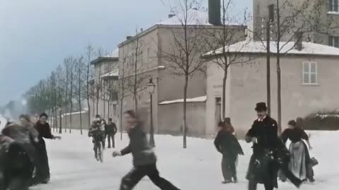 From 1890’s France From A Street Wide Snowball Fight To Some Literal Horsing Around~We Are All The Same In Many Ways Over 100 Yrs And We Are Just As Goofy As Always!