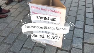 Les Masques Blancs Rennes Sitting d'informations avec videos EI injection covid le 19 novembre 2022