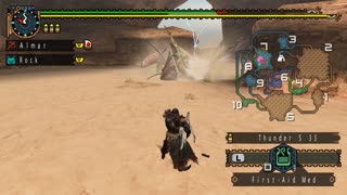 Monster Hunter Freedom Unite - The Lurking Desert Giant (Guild 3*) Quest Walkthrough