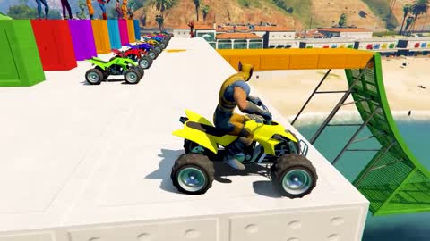 GTA V Epic New Stunt Race For Car Racing Challenge by Quad Bike, Cars and Motorcycle, Spider Shark5