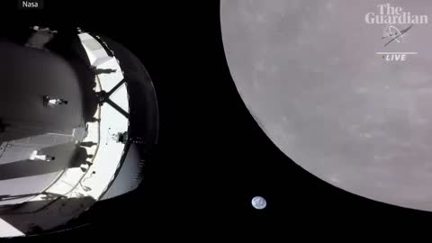 Timelapse shows Earth visible on Nasa's Orion lunar flyby