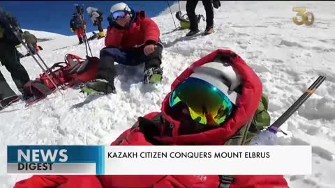 Kazakh citizen conquers Mount Elbrus. Qazaq TV News