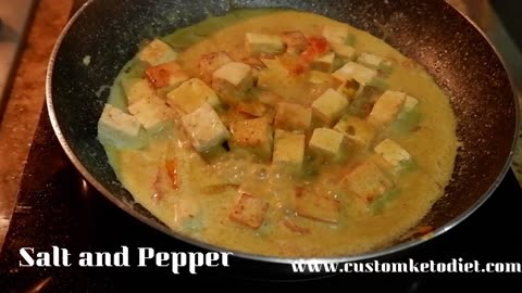 Keto Curried Tofu with Spinach