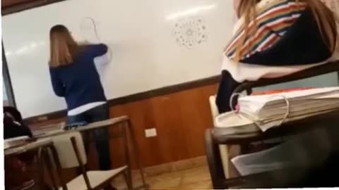 Funny video in the class with teacher