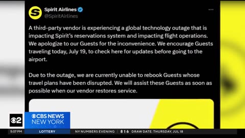 Hundreds of flights canceled across Tri-State Area due to global IT outage.