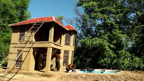 Como Construir Casa de Campo Feita de Barro em 21 Dias na Floresta