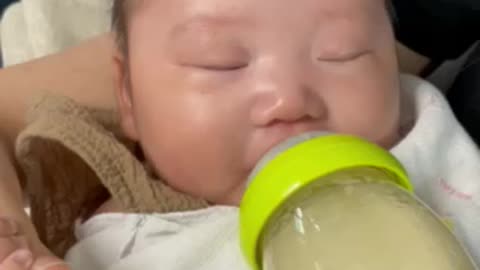 A baby who is feeding