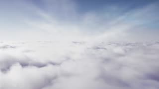 View from a plan over the clouds