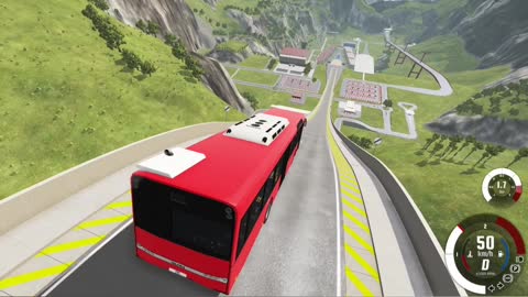 BeamNG drive Game - BUS crash 💥🚌 Bus jumps off a giant ramp at high speed #18