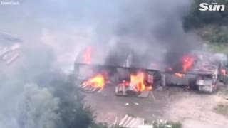 Ukrainian forces blow up Russian ammo warehouse in the Luhansk Region
