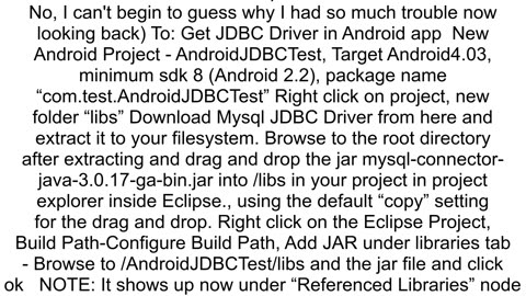 Android Studio ClassNotFoundException commysqljdbcDriver after adding module